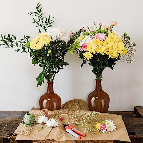 Bfttlity Amber Glass Vase for Centerpieces Table Home Room Decor, S | 10" Tall Clear Vase for Branches, Floor Brown Glass Vase - size: Small-Amber