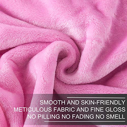 Fleece Twin Size Summer Blanket All Season 350GSM Lightweight Throw for The Bed Extra Soft Brush Fabric Winter Warm Sofa Blanket 66" x 90"(Pink Twin) - color: Pink, size: Twin (90-Inch-by-66-Inch)
