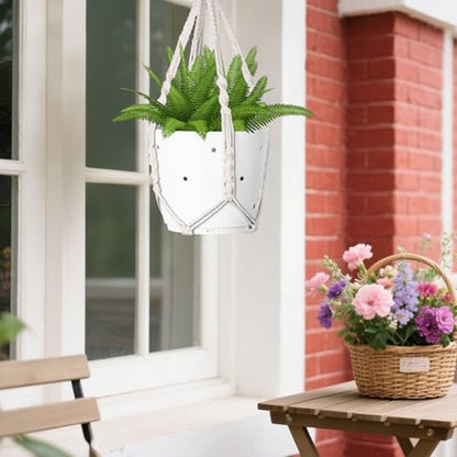 garini 2 Pack 20Inch Macrame Plant Hanger Rope to Hang Flower Pot Plant | Handmade Cotton Hanging Planters For Indoor Outdoor Decoration, 4 Legs(POTS NOT Included) - size: 2 Pack-20 Inch
