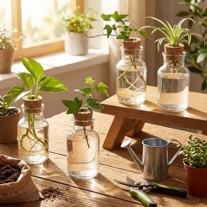 12 Pack Glass Plant Propagation Stations, Hydroponic Vases Tabletop Plant Terrarium Jar for Indoor Flower Arrangements Glass Planter Kitchen Office Decoration Gifts(Cylindrical)