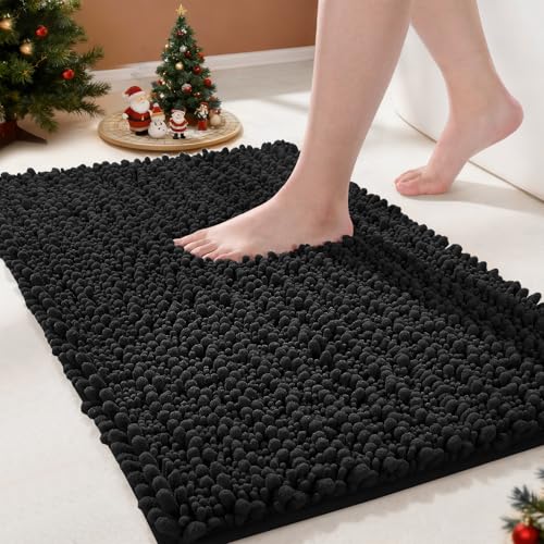 Yimobra Chenille Bath Mat – Non-Slip, Ultra Soft & Extra Thick Absorbent, Machine Washable, Quick Dry for Bathroom Floor, Tub, and Shower