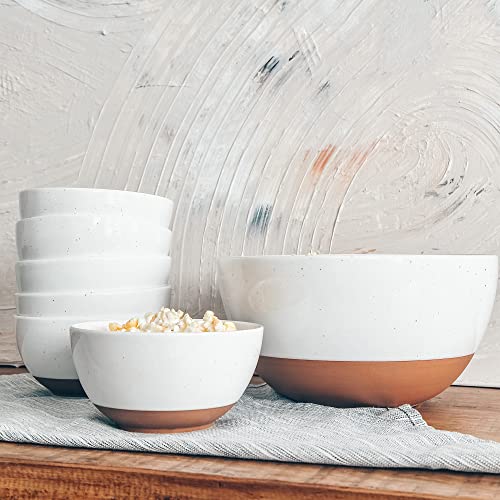 Mora Ceramic Small Dessert Bowls - 16oz, Set of 6 - Microwave, Oven and Dishwasher Safe, For Rice, Ice Cream, Soup, Snacks, Cereal, Chili, Side Dishes etc - Microwavable Kitchen Bowl, Vanilla White - color: Vanilla White