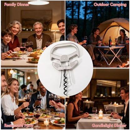 Ah So Wine Opener Set with Foil Cutter, Corkscrew for Old Wines | Two-Prong Cork Remover, Stainless Steel Wine Bottle Opener Gift Set for Wine Lovers