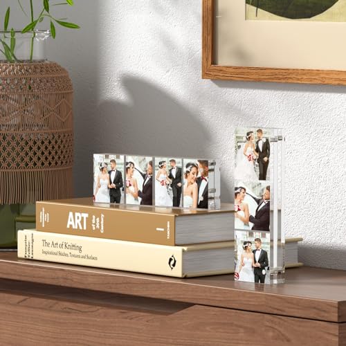 NIUBEE Photo Booth Acrylic 2x6 Picture Frame, Double Sided Mini Block Desktop Display - size: 2x6"(1 Pack)