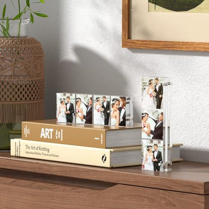 NIUBEE Photo Booth Acrylic 2x6 Picture Frame, Double Sided Mini Block Desktop Display - size: 2x6"(1 Pack)