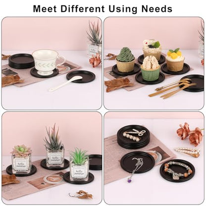 OwnMy 6PCS Iron Candle Holders for Pillar Candles, 3" Metal Candle Plates | Small Round Tealight Holders Black Iron Pillar Candle Trays, Elegant Candle Stand Bases for Wedding Dining Table Centerpieces - color: Black-6pcs