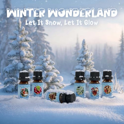 ARVIDSSON Winter Essential Oils Set, Holiday Fragrance Oil for Diffuser， Candle Making - Cinnamon, Christmas Wreath, Apple Cider, Gingerbread, Cranberry, Winter Mint Scented Oils for Home - color: Blue