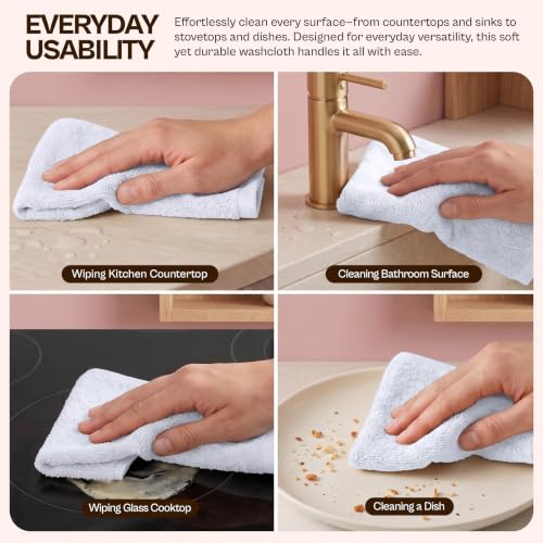 Utopia Towels 24 Pack Cotton Washcloths Set, 100% Ring Spun Cotton, Premium Quality Flannel Face Cloths, Highly Absorbent and Soft Feel Fingertip Towels, White | Premium 100% Ring Spun Cotton Face Cloths - Highly Absorbent, Fast Drying Soft Feel Fingertip