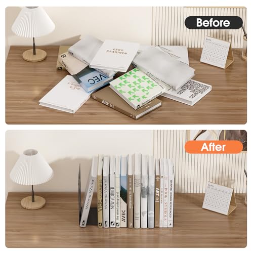 MaxGear Book Ends Tree Design Bookends for Shelves 7 x 4.7 x 3.5” 2 Pair | Metal Constructio,Heavy Duty,Non-Skid Pads,Scratch Resistant,Stable Support,Space Saving,4 Pieces,Bookcase Desktop Use - size: 2 Pairs