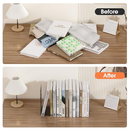 MaxGear Book Ends Tree Design Bookends for Shelves 7 x 4.7 x 3.5” 2 Pair | Metal Constructio,Heavy Duty,Non-Skid Pads,Scratch Resistant,Stable Support,Space Saving,4 Pieces,Bookcase Desktop Use - size: 2 Pairs