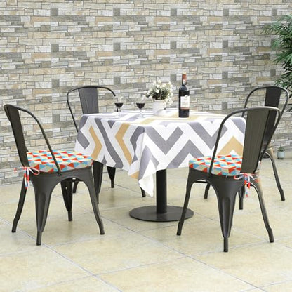 GUEGLSA Outdoor Waterproof Seat Cushions 14x14 inch, Non Slip Metal Chair Pad with Ties, U Shaped Metal Chair Cushion for Kitchen Dining Patio Chair, Set of 2, Mix Diamond - color: Mix Diamond