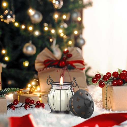 Scented Candles Gifts Set for Women, Aromatherapy Jar Candles for Home | Vanilla & Lavender Soy Wax Long Lasting Retro Lantern Candles Perfect for Stress Relief Mum Yoga Bath Spa Christmas - color: Lavender, Vanilla