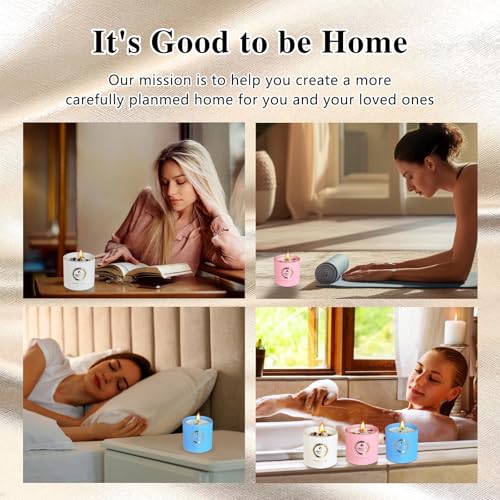 3 Pack Scented Candles Gift Set for Women – Lavender, Ocean, Rose Soy Candles with Crystals & Seashells, 70-Hour Total Burn Time, Aromatherapy Candle Set for Home Decor, Mother’s Day Birthday - size: 3 Pack