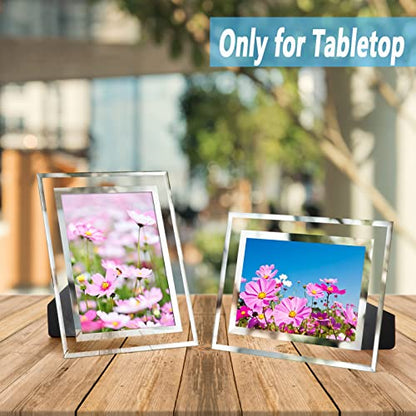 Hoikwo Bulk 5x7 Picture Frames, 6 Packs Silver Photo Frames 5 by 7, Glass Wedding Frames 5x7, Clear Mirror Wedding Photo Frames, Only for Tabletop Display Vertically or Horizontally - size: 5x7-6 Frames