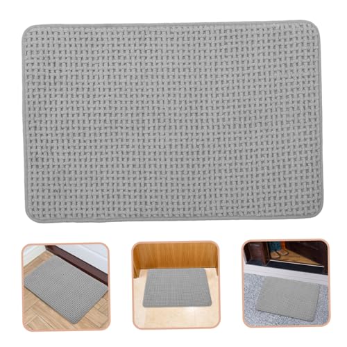 ABOOFAN Chenille Bath Rugs Slip Floor Mat Thick Bathroom Rug Absorbent Kitchen Mat - color: Grey