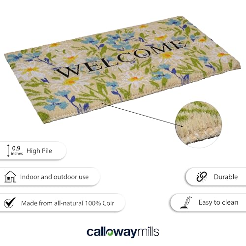 Calloway Mills Field of Daisy Welcome Doormat (24" x 36" x 1.50") - color: Fields of Daisy Welcome, size: 2' x 3' (Rectangular)