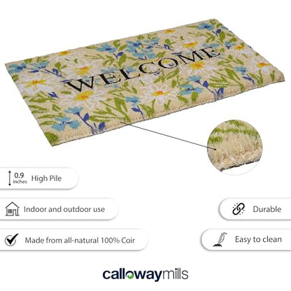 Calloway Mills Field of Daisy Welcome Doormat (18" x 30" x 1.50") - color: Fields of Daisy Welcome, size: 1'6" x 2'6" (Rectangular)