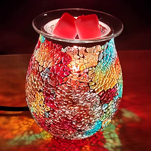 WNP Electric Wax Melt Warmer, Glass Wax Burner, Contemporary Style, 500W, 25W, Tabletop, Indoor Use, Home Office Bedroom Gift