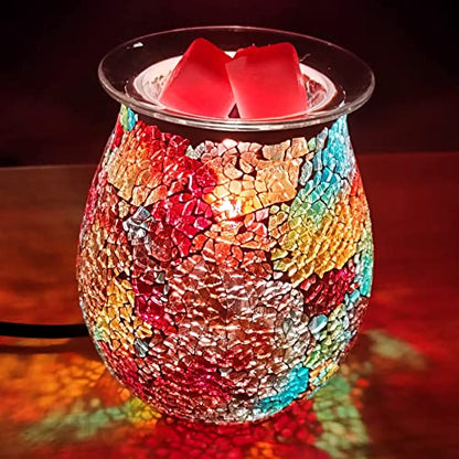 WNP Electric Wax Melt Warmer, Glass Wax Burner, Contemporary Style, 500W, 25W, Tabletop, Indoor Use, Home Office Bedroom Gift