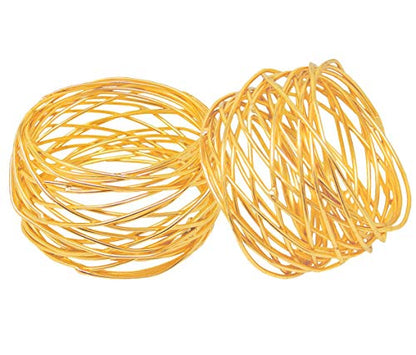 ITOS365 Handmade Round Mesh Gold Napkin Rings Holder for Dinning Table Parties Everyday, Set of 12 - color: Gold