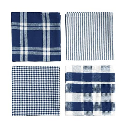 LANE LINEN 100% Cotton Kitchen Dish Cloths, Ultra Soft Absorbent Quick Drying Dish Towels, Multiweave Wash Cloths Dish Towel Sets, 12x12 Inches, 12 Pack - Navy - color: 14: Navy, size: 12"x12" - 12 Pack
