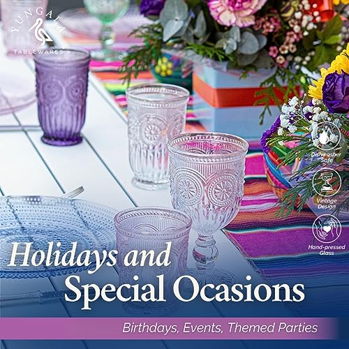 Purple Highball Glasses Set of 6 — 10 oz Tall Drinking Glasses - color: Purple, size: Tall