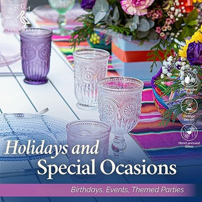 Purple Highball Glasses Set of 6 — 10 oz Tall Drinking Glasses - color: Purple, size: Tall