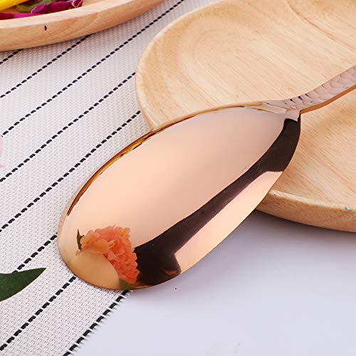 Salad Spoon and Fork Set, 12 Inch Stainless Steel Salad Server, Rose Gold Large long Serving Utensils,Pack of 2 - color: Rose Gold