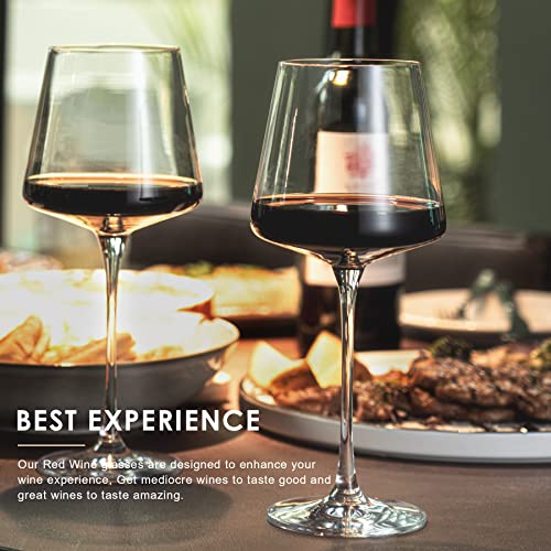 coccot Wine Glasses Set of 6,Crystal White Wine Glasses,Red Wine Glass Set, Wine Glasses Long stem,Clear Lead-Free Premium Blown Glassware (18.5oz,6 pack) - color: Clear