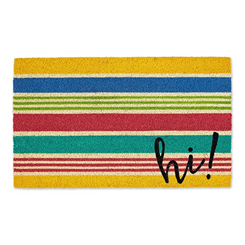 DII Natural Coir Doormat, Decorative Hello Mat, 17x29, Hi Stripes - color: Hi Stripes