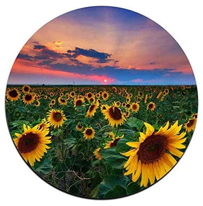 Sunflower Round Coaster Set - Made of Recycled Rubber - Set of 4 - color: Sunflower