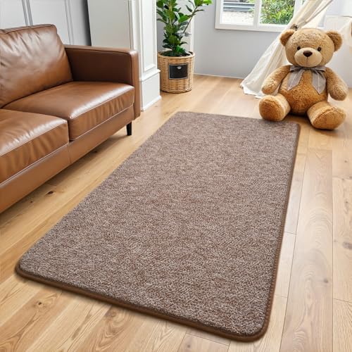 Keeko 2x4 Area Rugs for Living Room,Soft Washable Memory Foam Bedroom Rug | Indoor Throw Rug Low Pile Minimalist Non Slip Carpet for Kids Nursery Classroom Dorm Room Home Decor Brown and White - color: Brown-white, size: 2' X 4' (Rectangular)