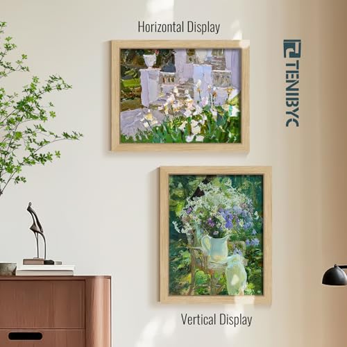 11x14 Picture Frame 3 Pack, Light Oak Photo Frame with HD Tempered Glass, Natural Wood Grain, Table or Wall Display - color: Oak, size: 11 X 14, style: 3 Pack