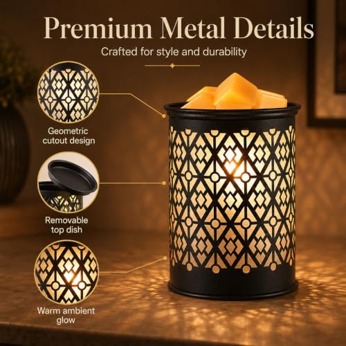 Wax Melt Warmer Metal Wax Warmer for Scented Wax Candle Wax Burner | Electirc Wax Melt Warmer Candle Melter as Gifts for Moms Grandma Women Girls (Diamond) - style: Diamond