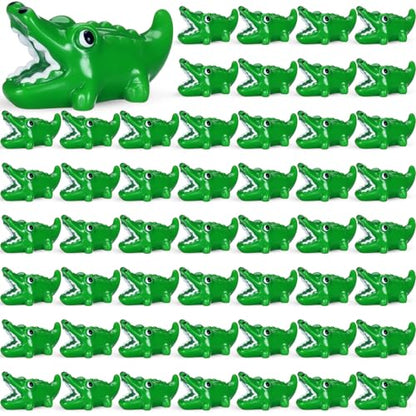 Threehoney 50 Pcs Mini Resin Animal Miniature Figurines Bulk Adorable Garden Accessories for Christmas Gifts Micro Landscape Ornaments Home Decor Bookcase Living Room Scenes Kit (Crocodile Style) - style: Crocodile Style