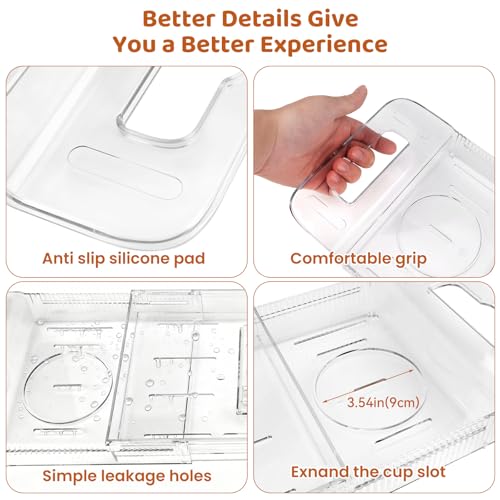 Foldable Bathtub Tray, Adjustable Expandable Bath Tray for Tub 22-31.4in | Clear Acrylic Bathtub Caddy Tray, Shower Tub Organizer Rack with Multi Compartments, Multi-Position Tablet Holder - color: Transparent | Mode 5 | ‎‎22" X 7.8" X 1.7"