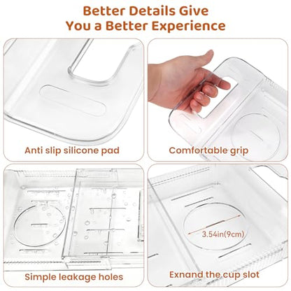 Foldable Bathtub Tray, Adjustable Expandable Bath Tray for Tub 22-31.4in | Clear Acrylic Bathtub Caddy Tray, Shower Tub Organizer Rack with Multi Compartments, Multi-Position Tablet Holder - color: Transparent | Mode 5 | ‎‎22" X 7.8" X 1.7"