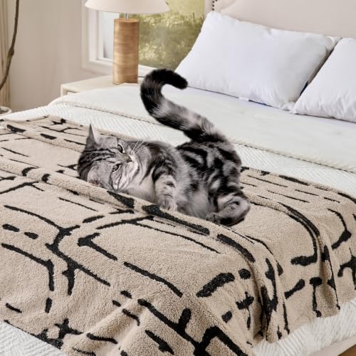 Minimalist Throw Blanket-Cozy Soft Lightweight Fuzzy Throw Blanket for Sofa, Couch, Bed & Chair,Beige, 50" x 60" - color: Beige 2