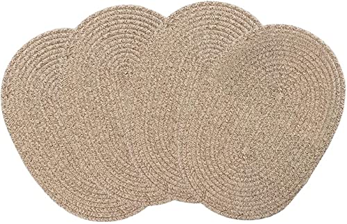 Oval Placemats Set of 4, Woven Placemats Rattan Placemats 12x16 inches Cotton Wicker Placemats Farmhouse Boho Circle Braided Heat Resistant Outdoor Placemats Patio Table Place Mats (Mix Brown) - color: Mix Brown, size: Oval Set of 4