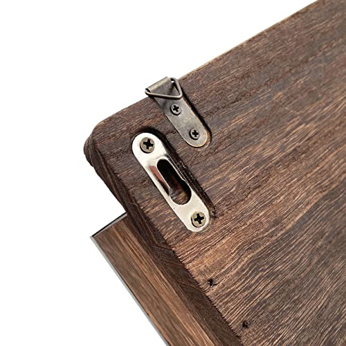 Key Holder Mail Organizer Wall Mount Key and Mail Holder Key Rack with 4 Double Key Hooks Rustic Wall Decor for Entryway, Hallway, Kitchen, Living Room, Mudroom, Office (Brown)