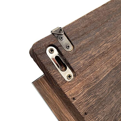 Key Holder Mail Organizer Wall Mount Key and Mail Holder Key Rack with 4 Double Key Hooks Rustic Wall Decor for Entryway, Hallway, Kitchen, Living Room, Mudroom, Office (Brown)