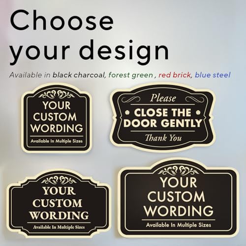 Custom Carved Metal Signs, Personalized Aluminum Design, Driveway Waterproof Signs, Design 1 Charcoal 10x7 In - color: Design 1 - Black Charcoal, size: 10x7 Inches