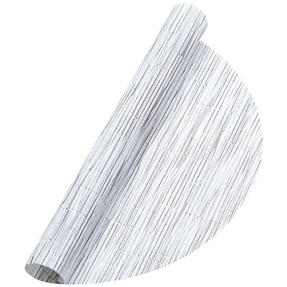 SHACOS Large Size Wedge Placemats with Centerpiece Round Mat Set of 5 Round Table Place Mats Washable Dining Table Placemats Reversible, Gray White - color: Gray White