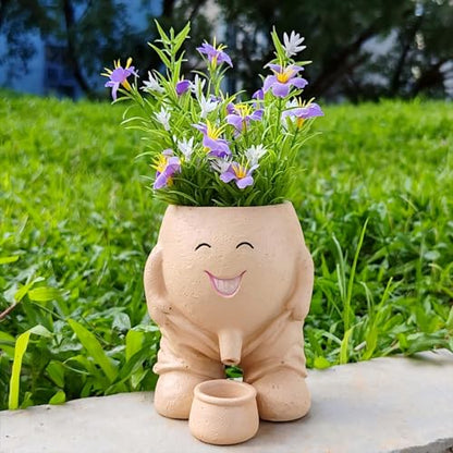 Funny Smiley Face Planter, Whimsical Flower Pot with Drainage Spout, Cute Succulent Planter for Indoor and Outdoor，Mother's Day Unique Gift for Plant Lovers