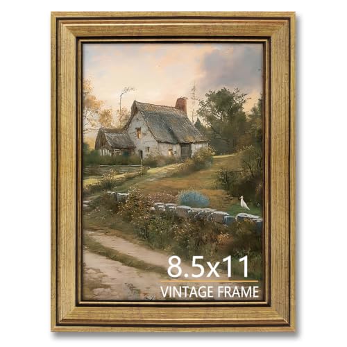 8.5x11 Picture Frame Vintage Gold for Tabletop & Wall Mount | Picture Frames for Living Room, Bedroom, Office Décor & Wedding Gift - color: Gold, size: 8.5X11 - 1 Pack