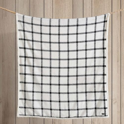 Eddie Bauer - Throw Blanket, Brushed Fleece & Plush Sherpa Bedding, Blanket for Couch & Bed (Bunkhouse Plaid Beige, 50" x 60") - color: Bunkhouse Plaid Beige, size: 50" x 60"