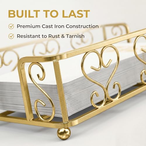 Guest Towel Holder Tray for Bathroom Countertop, Gold Napkin | Guest Bathroom, Powder Room & Vanity Use - color: F- Matt Gold Guest Towel Holder Tray, size: Guest Towel Holder