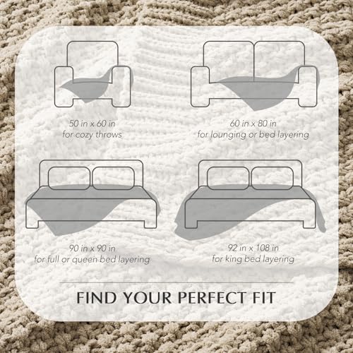 EVERGRACEHOME Chunky Chenille Knit Throw Blanket, 60 x 80, Sand Dune | Sculpted Moss Stitch, Chic Modern Farmhouse, All-Season Warmth, OEKO-TEX® Certified, Elegant Blanket for Couch, Bed, Sofa - color: Sand Dune, size: 60" X 80"