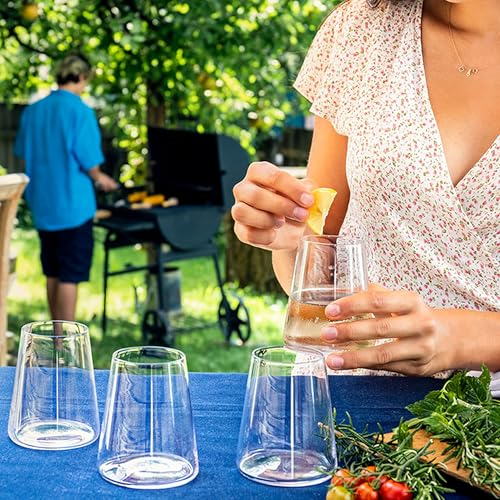 Stölzle Lausitz Stemless White Wine Glasses Power Set of 4, 13 1/2 oz – Modern Crystal Wine Glasses for Maximum Aroma – Dishwasher Safe & Break-Resistant, Made in Germany - size: 4 Pieces (1 Pack)