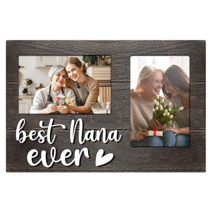 Nana Gifts, Mothers Day Nana Gift from Grandkids, 3D Photo Frame Hold 4x6 Inches Two Photos - Great Picture Frame Present for Grandparents Day Birthday - color: Nana